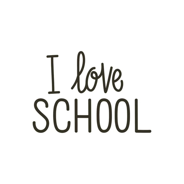 I love school label on white background — Stock Vector