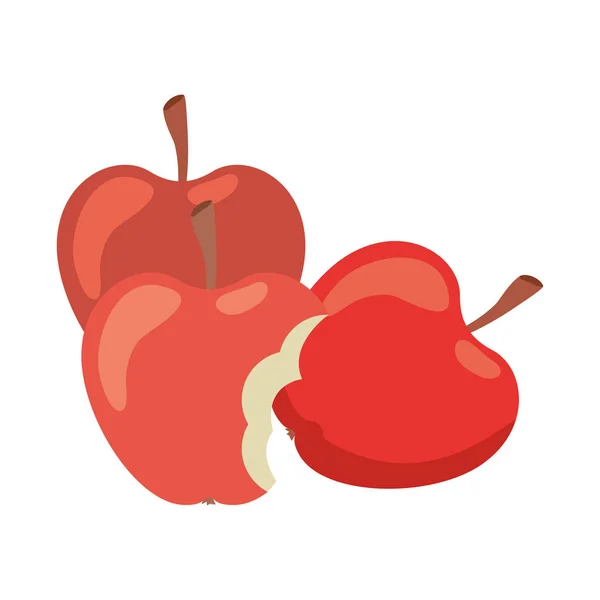 Apple fruit van kleur rood geïsoleerd icoon — Stockvector