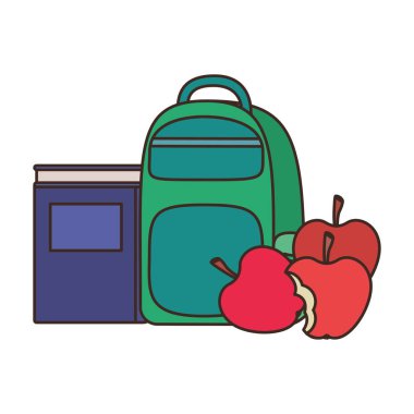 beyaz arka plan üzerinde dizüstü bilgisayarlar ile çanta okul