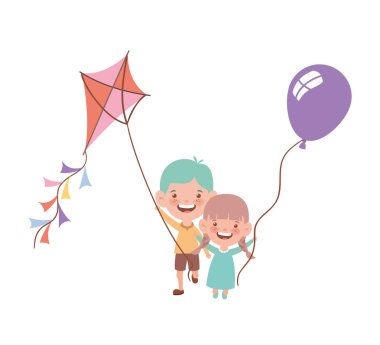 elinde helyum balonu ile gülümseyen çift bebek