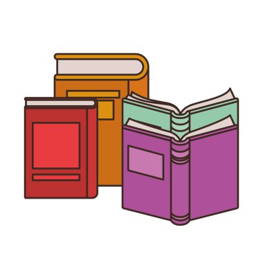 Beyaz arkaplan üzerine kitap yığını