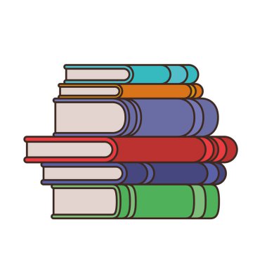 Beyaz arkaplan üzerine kitap yığını