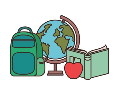 okul çanta ile dünya küre