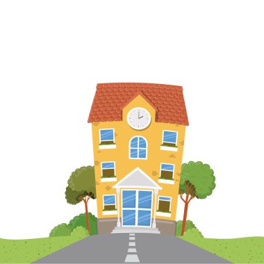 peyzaj ile ilköğretim okul binası