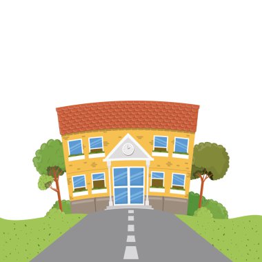 peyzaj ile ilköğretim okul binası