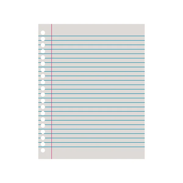 Feuille de papier en fond blanc — Image vectorielle