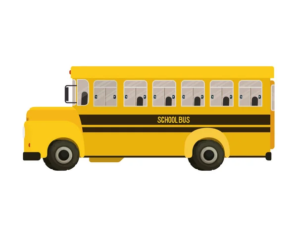 School bus color yellow isolated icon — Stock Vector