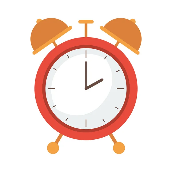 Alarm clock of color red isolated icon — Stock Vector