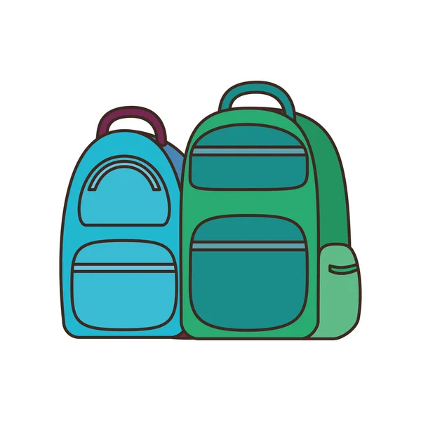 Beyaz arka plan üzerinde çanta okul — Stok Vektör