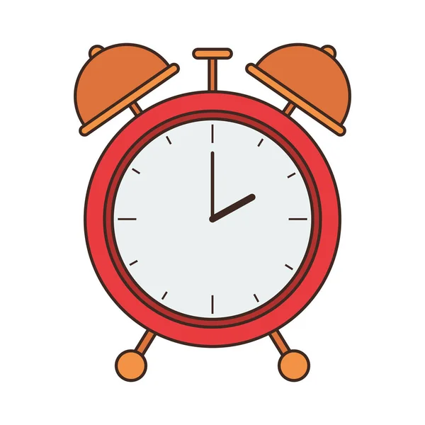 Despertador de color rojo aislado icono — Vector de stock