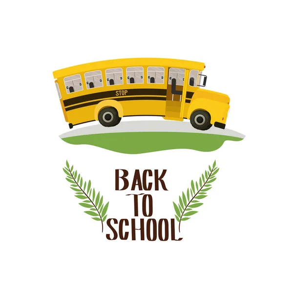 School bus with back to school label — Stock Vector