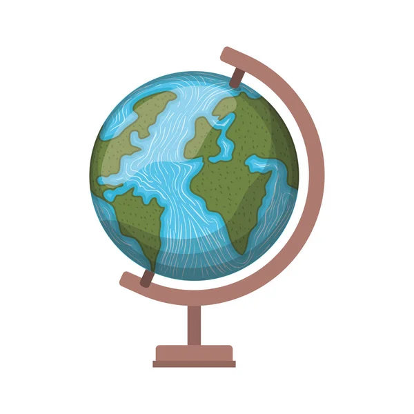 Globe terrestre de l'école sur fond blanc — Image vectorielle