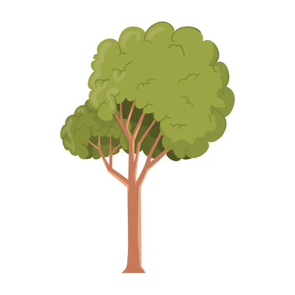 Krajina s ikonou izolovaného stromu s vysokou stromovou strukturu — Stockový vektor