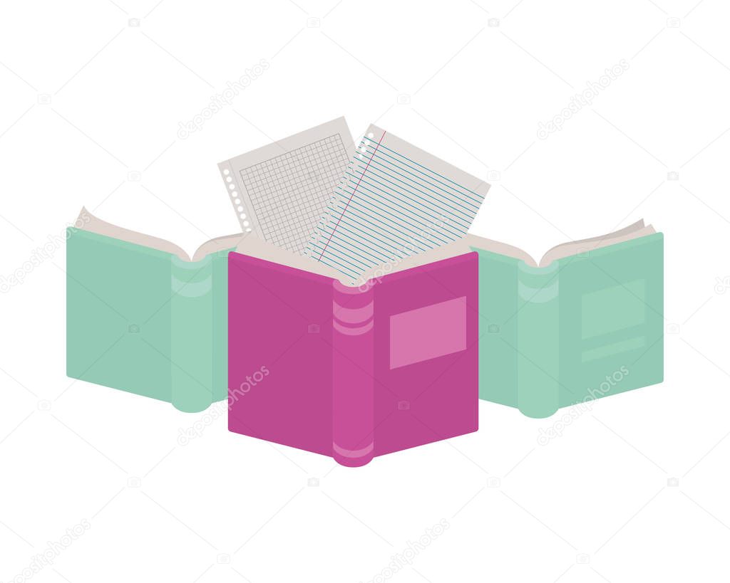 book of school open with white background