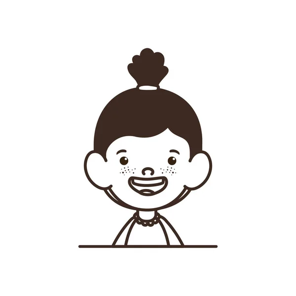 Silueta de estudiante niña sonriendo sobre fondo blanco — Archivo Imágenes Vectoriales