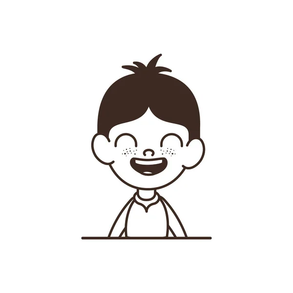 Silueta de estudiante niño sonriendo sobre fondo blanco — Vector de stock