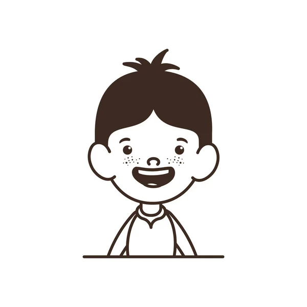 Silueta de estudiante niño sonriendo sobre fondo blanco — Archivo Imágenes Vectoriales