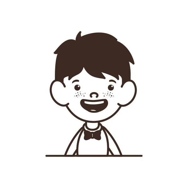 Silhouette di studente ragazzo sorridente su sfondo bianco — Vettoriale Stock