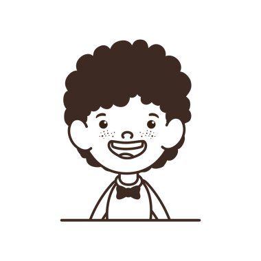 beyaz arka plan üzerinde gülümseyen öğrenci çocuk silueti