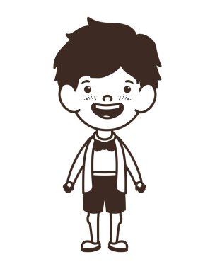 beyaz arka plan üzerinde duran öğrenci çocuk silueti