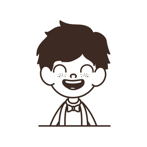 Silhouette di studente ragazzo sorridente su sfondo bianco — Vettoriale Stock