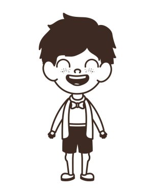 beyaz arka plan üzerinde duran öğrenci çocuk silueti