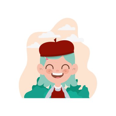 peyzaj arka plan ile gülümseyen öğrenci kız