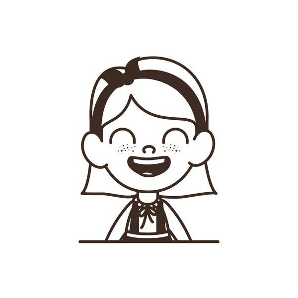 Silhueta de estudante menina sorrindo no fundo branco —  Vetores de Stock