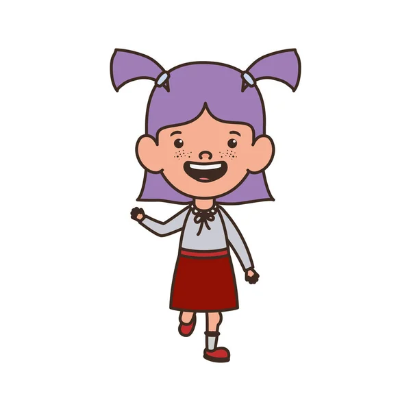 Estudiante chica de pie sonriendo sobre fondo blanco — Vector de stock