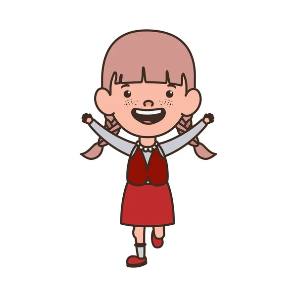 Estudiante chica de pie sonriendo sobre fondo blanco — Vector de stock