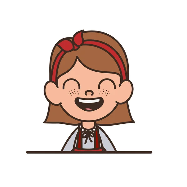 Estudante menina sorrindo no fundo branco —  Vetores de Stock