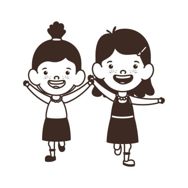 beyaz arka plan üzerinde duran öğrenci kız silueti