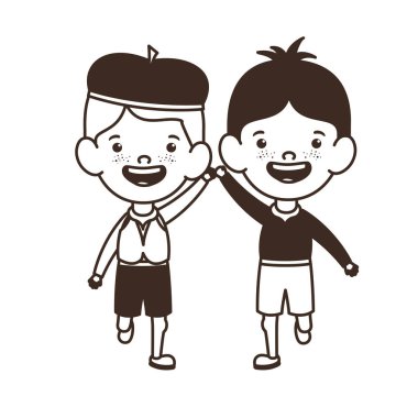 beyaz arka plan üzerinde duran öğrenci erkek silueti