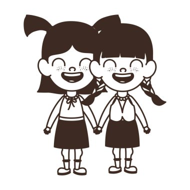 beyaz arka plan üzerinde duran öğrenci kız silueti