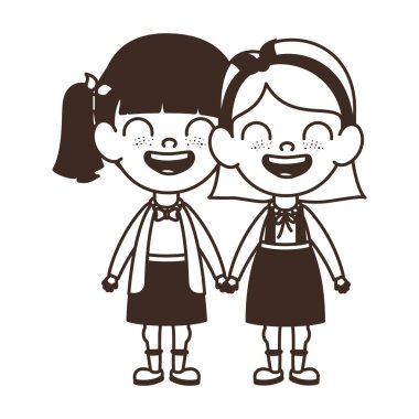 beyaz arka plan üzerinde duran öğrenci kız silueti