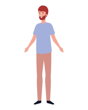 beyaz arka planda duran genç adam