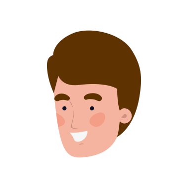 beyaz arka plan üzerinde gülümseyen genç adamın başkanı