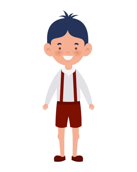 Student boy standing smiling on white background — Stock Vector