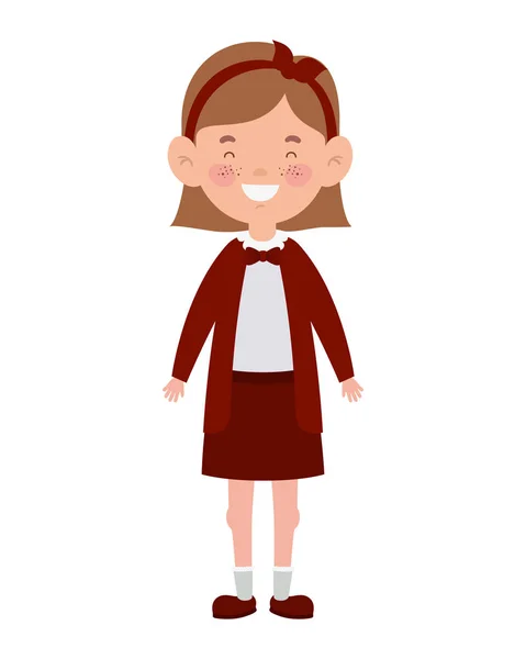 Estudiante chica de pie sonriendo sobre fondo blanco — Vector de stock