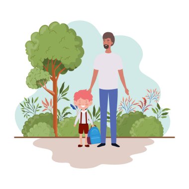 okula geri oğlu ile baba