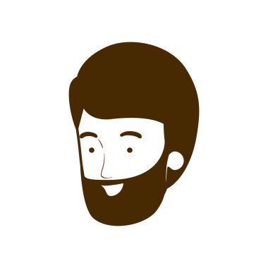 beyaz arka plan üzerinde gülümseyen genç adamın başının silueti