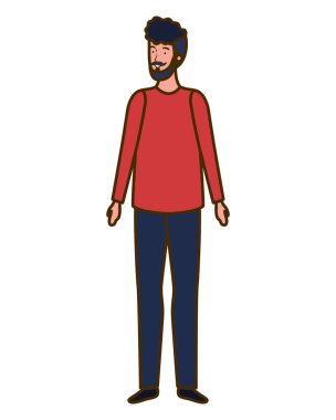 beyaz arka planda duran genç adam