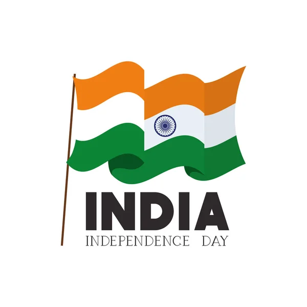 Ινδιάνικη σημαία ημέρα ανεξαρτησία διάνυσμα Illustrator — Διανυσματικό Αρχείο