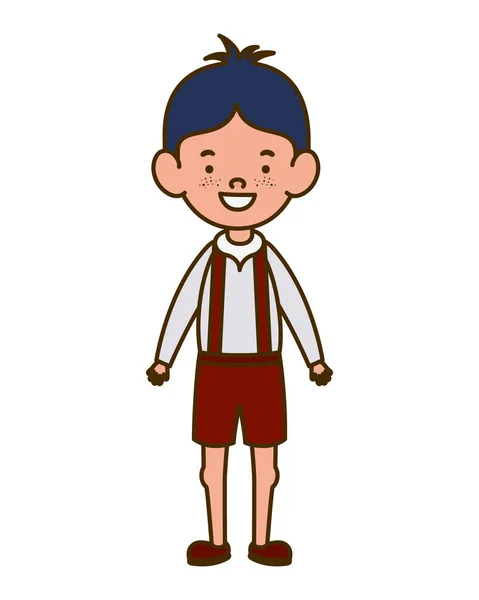 Student boy standing smiling on white background — Stock Vector