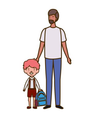 okula geri oğlu ile baba