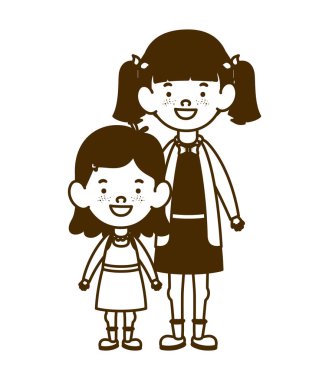 beyaz arka plan üzerinde duran öğrenci kız silueti