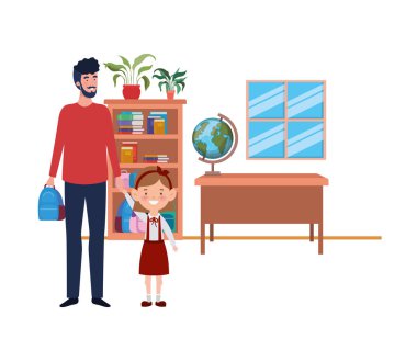 okula geri kızı ile baba