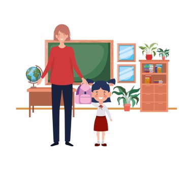 okula geri kızı ile kadın