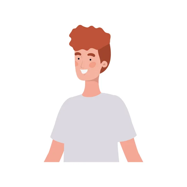 Joven en fondo blanco — Vector de stock