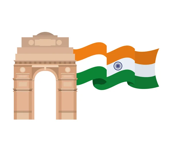Feier des indischen Unabhängigkeitstages mit Flagge — Stockvektor